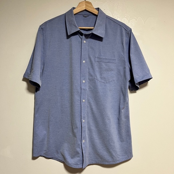 Kit and Ace Blue Short Sleeve Button-Up Shirt Men’s Size L - Picture 2 of 11